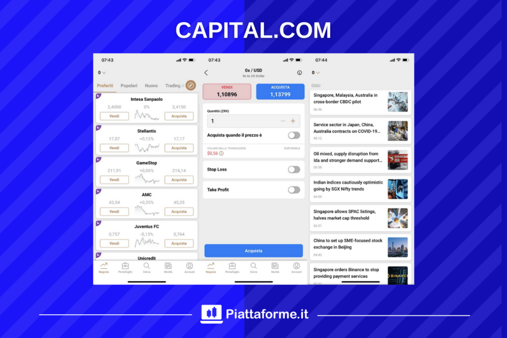 App Trading di Capital.com - a cura di Piattaforme.it