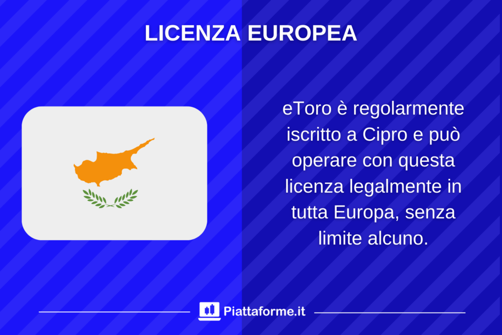 eToro ha una licenza europea regolare MiFID